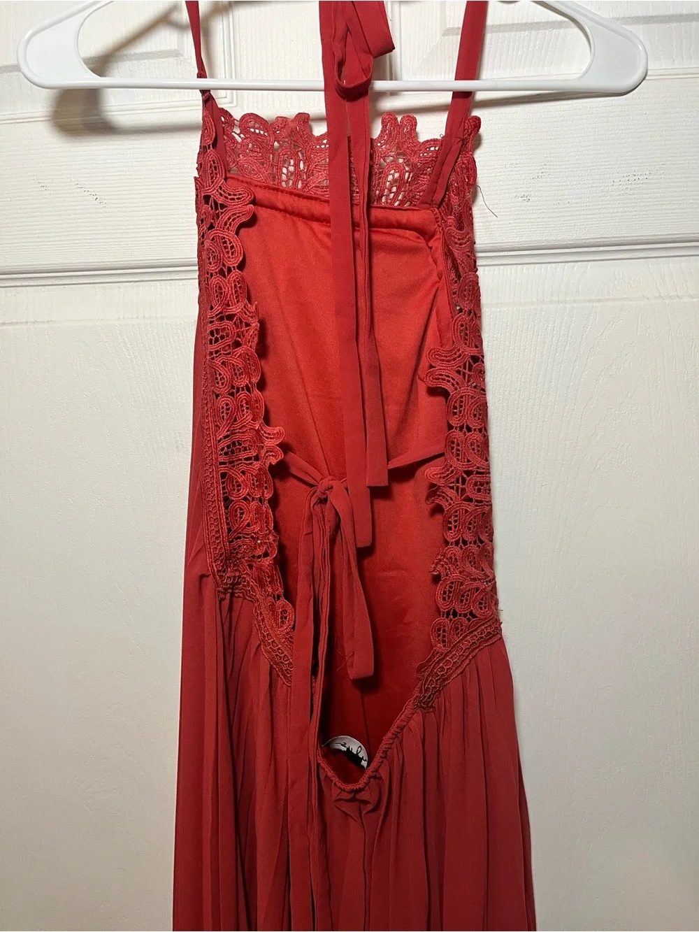 Lulu's Pleated Halter Maxi Dress in Terracotta - Picture 11 of 13